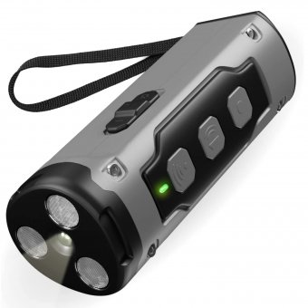 Aparat profesional cu Ultrasunete si Lanterna impotriva Cainilor Agresivi cu Functie de Dresaj XP30, Negru-Gri, incarcare USB
