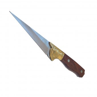 Cutit profesional Bucatar, Full Tang, 25 cm, otel, maner lemn, insertii alama, husa inclusa