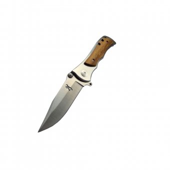 Cutit tip Briceag Deer 20 cm, maner insertii lemn, clema prindere pe centura