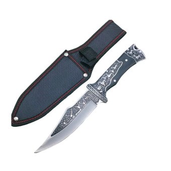 Cutit Vanatoare Deer 27 cm, otel, full tang, Negru, Husa inclusa