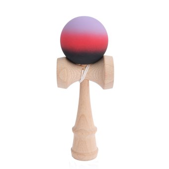 Kendama profesionala din lemn de fag 18 cm, vopsea aderenta mata, design Aurora Fade