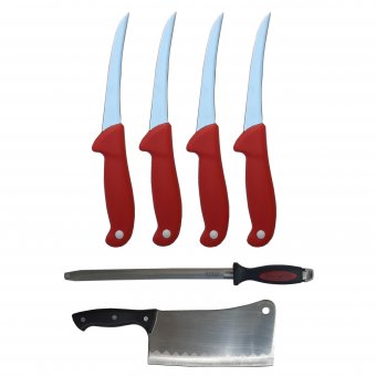 Kit profesional macelarie format din 4 Cutite pentru transat, Satar si Masat