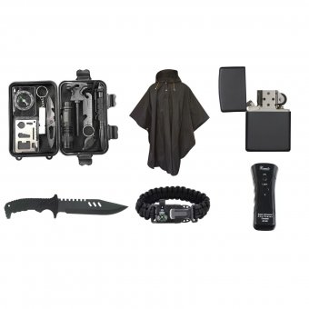 Kit Supravietuire Assault 17 in 1, multifunctional, camping/drumetii