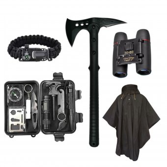 Kit Supravietuire Ultimate Survival Pack, 16 in 1, multifunctional, camping/drumetii