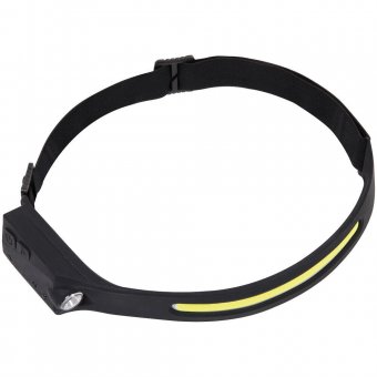 Lanterna profesionala LED pentru cap cu incarcare USB, reglabila, Silicon, Negru, 3W COB + LED XPE