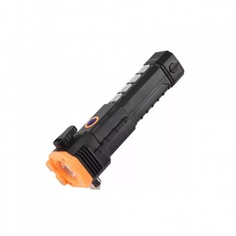 Lanterna tactica LED, incarcare USB, 5 faze iluminare, Cutter si Spargator geam incorporat