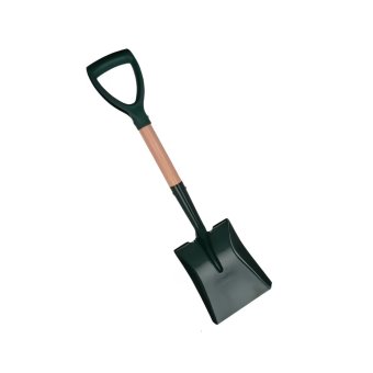 Lopata auto pentru zapada din metal, 68 cm, Maner din lemn si prindere tip D, Verde
