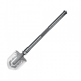 Lopata militara multifunctionala 66 cm, demontabila, husa inclusa, Gri metalic