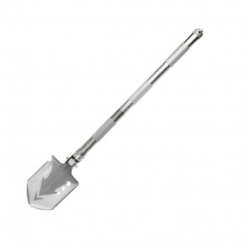 Lopata militara multifunctionala, 81 cm, maner demontabil, duraluminiu, Argintiu 
