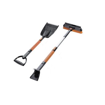 Lopata pentru zapada 5 in 1, multifunctionala, telescopica, rotativa, cu perie si racleta, aluminiu si ABS, 100 x 25 cm, negru