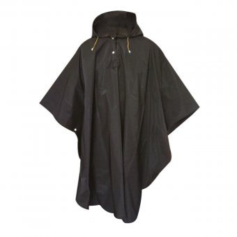 Pelerina impermeabila de ploaie cu gluga MDM BLACK, marime universala, neagra