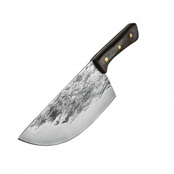Satar profesional bucatar, Full Tang, 436 g, lama forjata, otel carbon, 58HRC