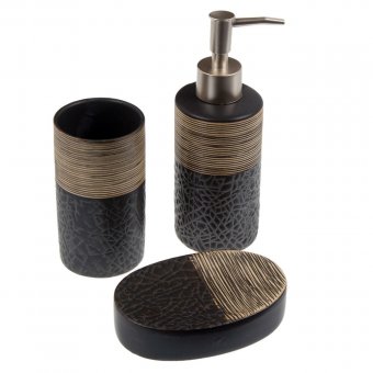 Set 3 accesorii baie din ceramica Coffe