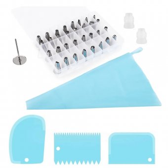 Set 30 piese pentru decorarea produselor de patiserie/torturilor, Otel inoxidabil, Argintiu