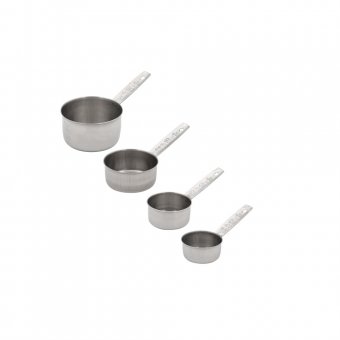 Set 4 Cupe gradate pentru masurare ingrediente, otel inoxidabil, 60ml, 80 ml, 125 ml, 250 ml