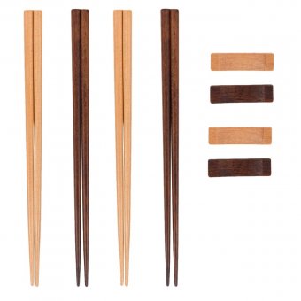 Set 4 perechi chopsticks premium, cu suport, lemn, 25cm