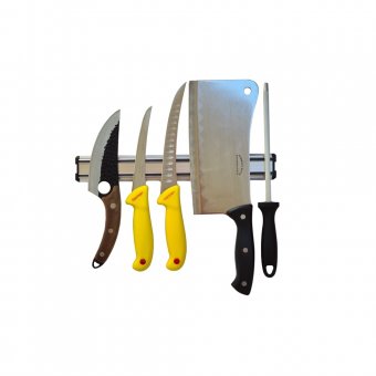 Set macelarie Butcher Gold 6PCS format din 3 cutite profesionale, Satar, Masat si Suport magnetic
