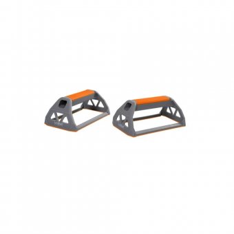 Set Manere Fitness pentru Flotari Push-up Bars, max 100 Kg, Negru-Portocaliu