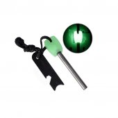 Amnar pentru camping, Ultimate Survival, 10 cm, verde neon, fluier inclus
