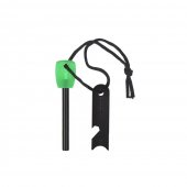 Amnar pentru camping, Ultimate Survival, 10 cm, verde neon, fluier inclus