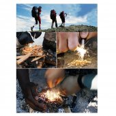 Amnar pentru camping, Ultimate Survival, 10 cm, verde neon, fluier inclus