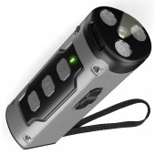 Aparat profesional cu Ultrasunete si Lanterna impotriva Cainilor Agresivi cu Functie de Dresaj XP30, Negru-Gri, incarcare USB