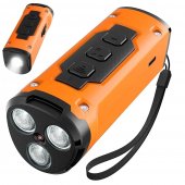 Aparat profesional cu Ultrasunete si Lanterna impotriva Cainilor Agresivi cu Functie de Dresaj XP30, Negru-Portocaliu, incarcare USB