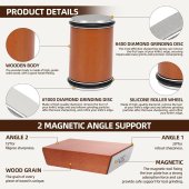 Ascutitor cutite rulant, Magnetic, 4 Granulatii 240# 400# 1000# 1500# Suport Inclinatie Magnetica Pentru Cutite 15° Si 20°