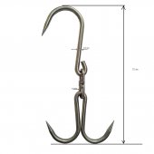 Carlig de macelarie dublu, pivotant, inox, 32 cm