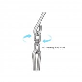 Carlig de macelarie dublu, pivotant, inox, 32 cm