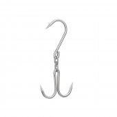 Carlig de macelarie dublu, pivotant, inox, 32 cm