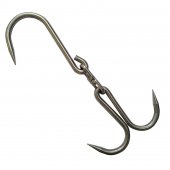 Carlig de macelarie dublu, pivotant, inox, 32 cm