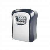 Caseta depozitare chei, cifru mecanic resetabil, dimensiune interioara 95 x 65 x 35 mm, metal, Gri/Negru, inchirieri regim hotelier