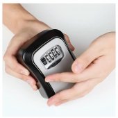 Caseta depozitare chei, cifru mecanic resetabil, dimensiune interioara 95 x 65 x 35 mm, metal, Gri/Negru, inchirieri regim hotelier