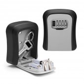 Caseta depozitare chei, cifru mecanic resetabil, dimensiune interioara 95 x 65 x 35 mm, metal, Gri/Negru, inchirieri regim hotelier