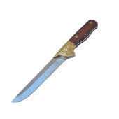 Cutit profesional Bucatar, Full Tang, 26 cm, otel, maner lemn, insertii alama, husa inclusa