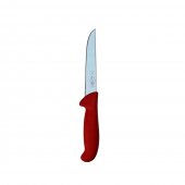 Cutit profesional pentru dezosat Dick Ergogrip, lama dreapta, rigida, 15 cm, otel inoxidabil, Rosu