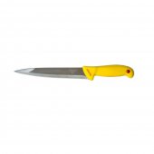 Cutit profesional pentru injunghiat, lama dublu tais, 34 cm, otel inoxidabil, maner Galben