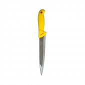 Cutit profesional pentru injunghiat, lama dublu tais, 34 cm, otel inoxidabil, maner Galben