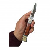 Cutit tip Briceag 17.5 cm, maner insertii lemn, otel, husa inclusa