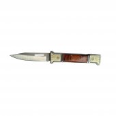 Cutit tip Briceag 17.5 cm, maner insertii lemn, otel, husa inclusa
