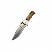 Cutit tip Briceag Deer 20 cm, maner insertii lemn, clema prindere pe centura