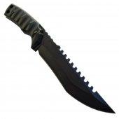 Cutit Vanatoare  Panther, 31 cm, otel, Full Tang, Full Metalic, husa inclusa, negru