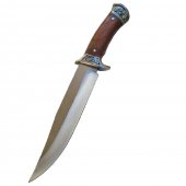 Cutit Vanatoare Eagle, 31.5 cm, otel, full tang, maner insetii lemn, husa inclusa