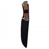 Cutit Vanatoare Eagle, 31.5 cm, otel, full tang, maner insetii lemn, husa inclusa