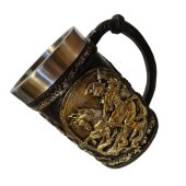Halba de Bere Dragonslayer, 500 ml, Inox + Rasina, Multicolora
