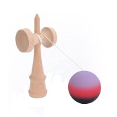 Kendama profesionala din lemn de fag 18 cm, vopsea aderenta mata, design Aurora Fade