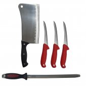 Kit profesional macelarie format din 3 cutite pentru transat, Satar 800 g si Masat