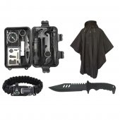 Kit Supravietuire Viking 15 in 1, multifunctional, negru