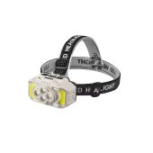 Lanterna frontala XH-815, 6 moduri iluminare, incarcare USB Type C, plastic ABS Gri